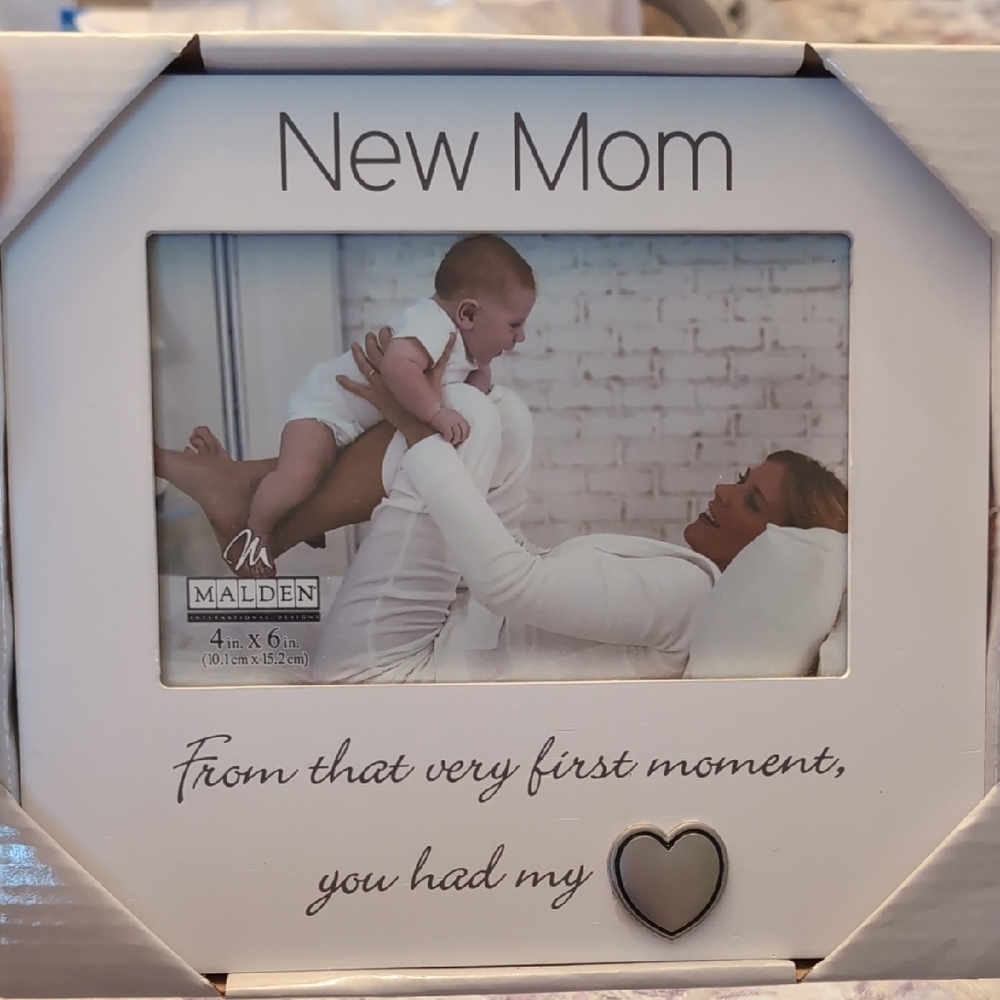 Malden White and Silver 'New Mom' Picture Frame